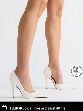 Steve Madden Elegant P Ivory Mesh Pearl Pointed-Toe Stiletto Pumps Bridal